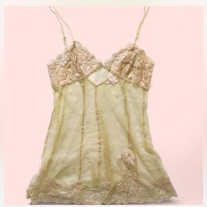 Victoria's Secret Lace Chemise in Cream and Gold